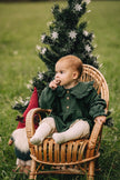18-24 m Pine Green Christmas Romper