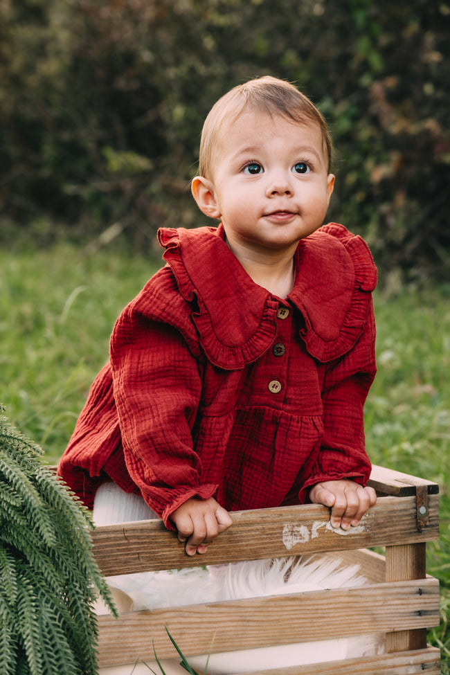 Christmas Rompers - Berry Red