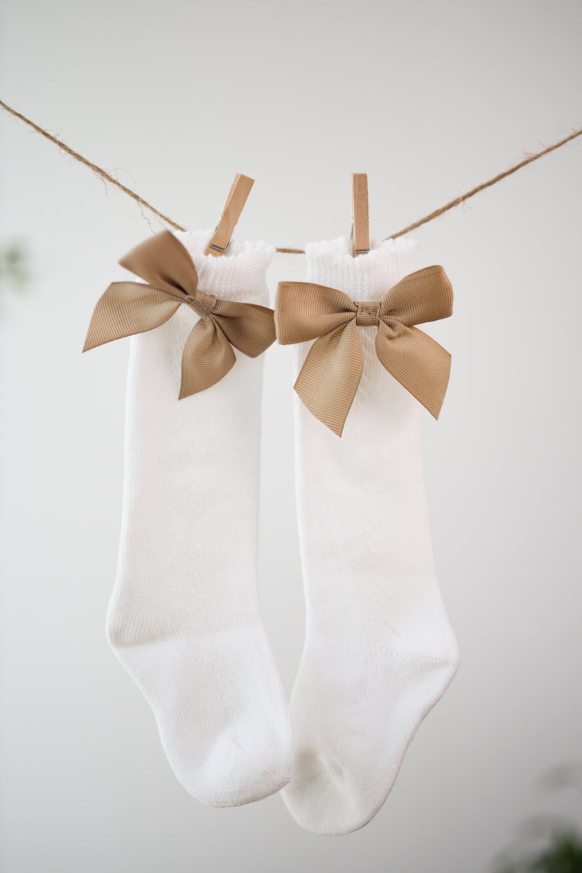 Elegant White Gold Socks