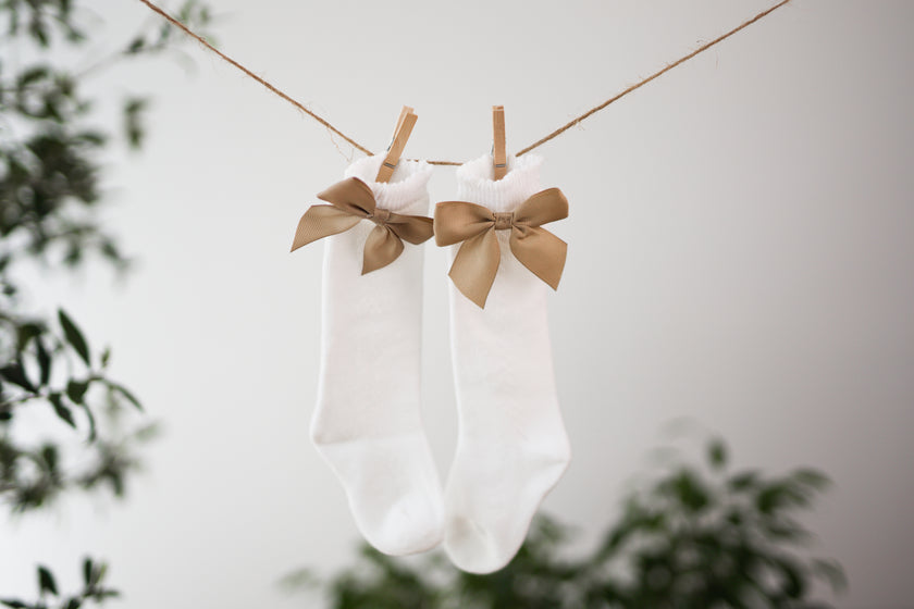 Elegant White Gold Socks