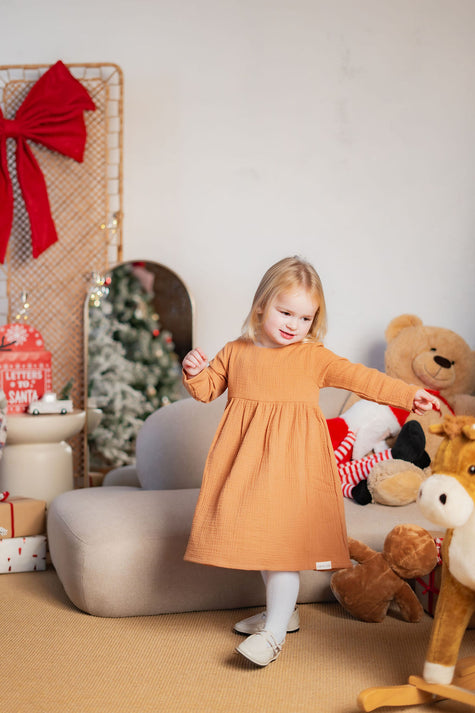 Golden Caramel Christmas Dress