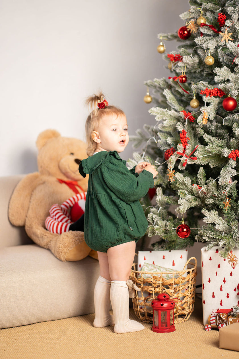 Christmas Rompers - Pine Green