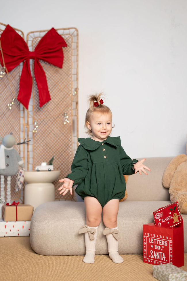 Christmas Rompers - Pine Green