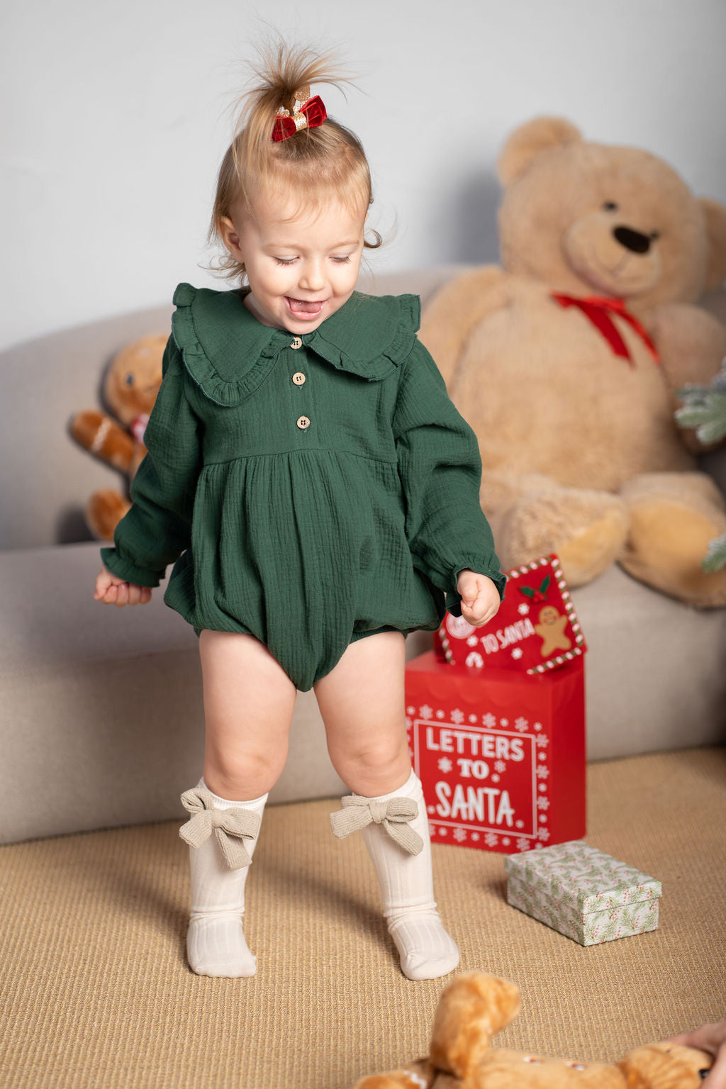 Christmas Rompers - Pine Green