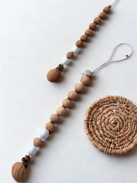 Natural Wooden & Silicone Pacifier Clip - SOALSA