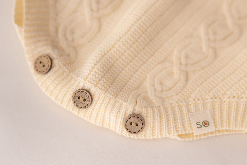 Knitted Bloomers Romper With Straps - SOALSA