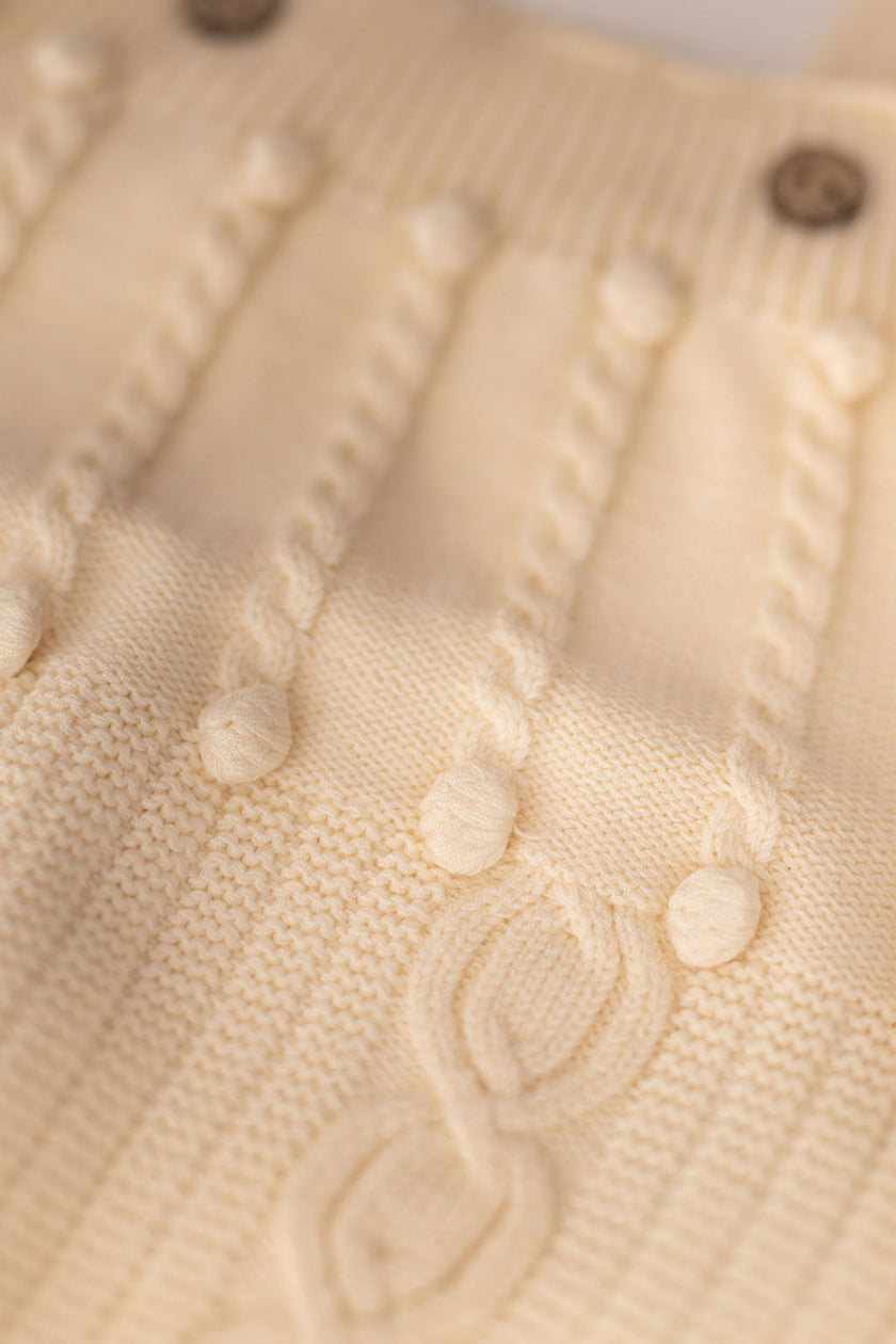 Knitted Bloomers Romper With Straps - SOALSA