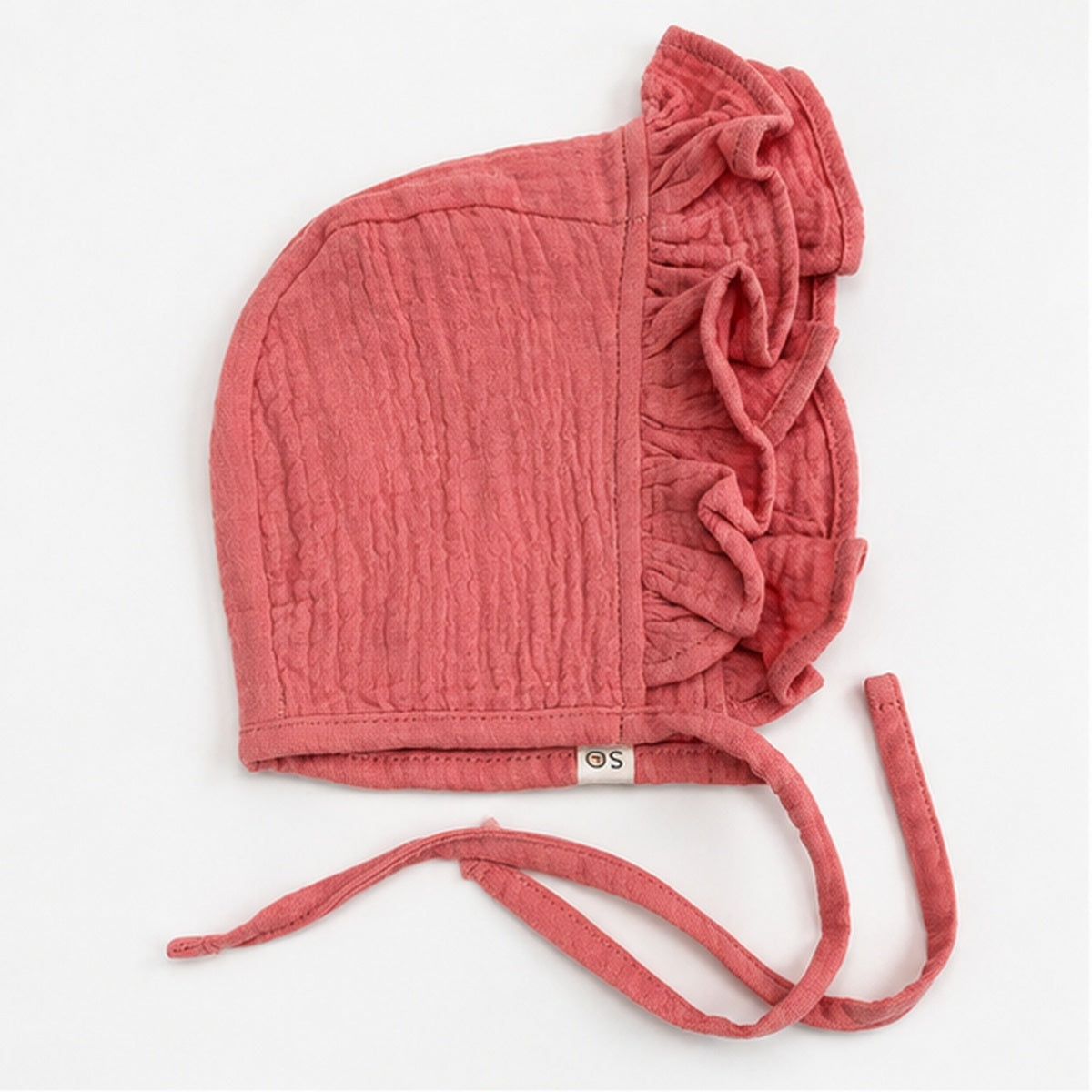 Vintage Pink Baby Muslin Bonnet