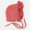 Vintage Pink Baby Muslin Bonnet