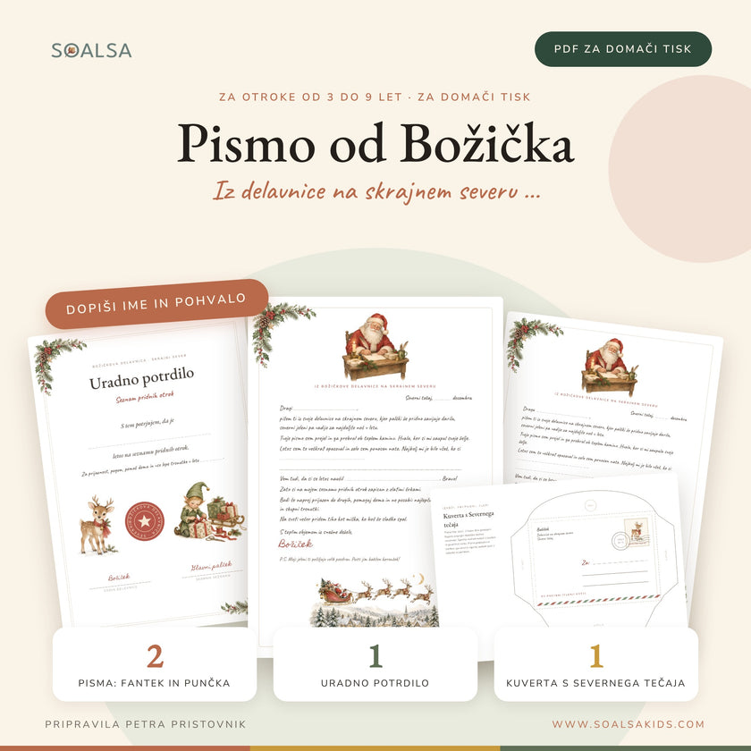 Božičkovo pismo za otroke – PDF za tisk